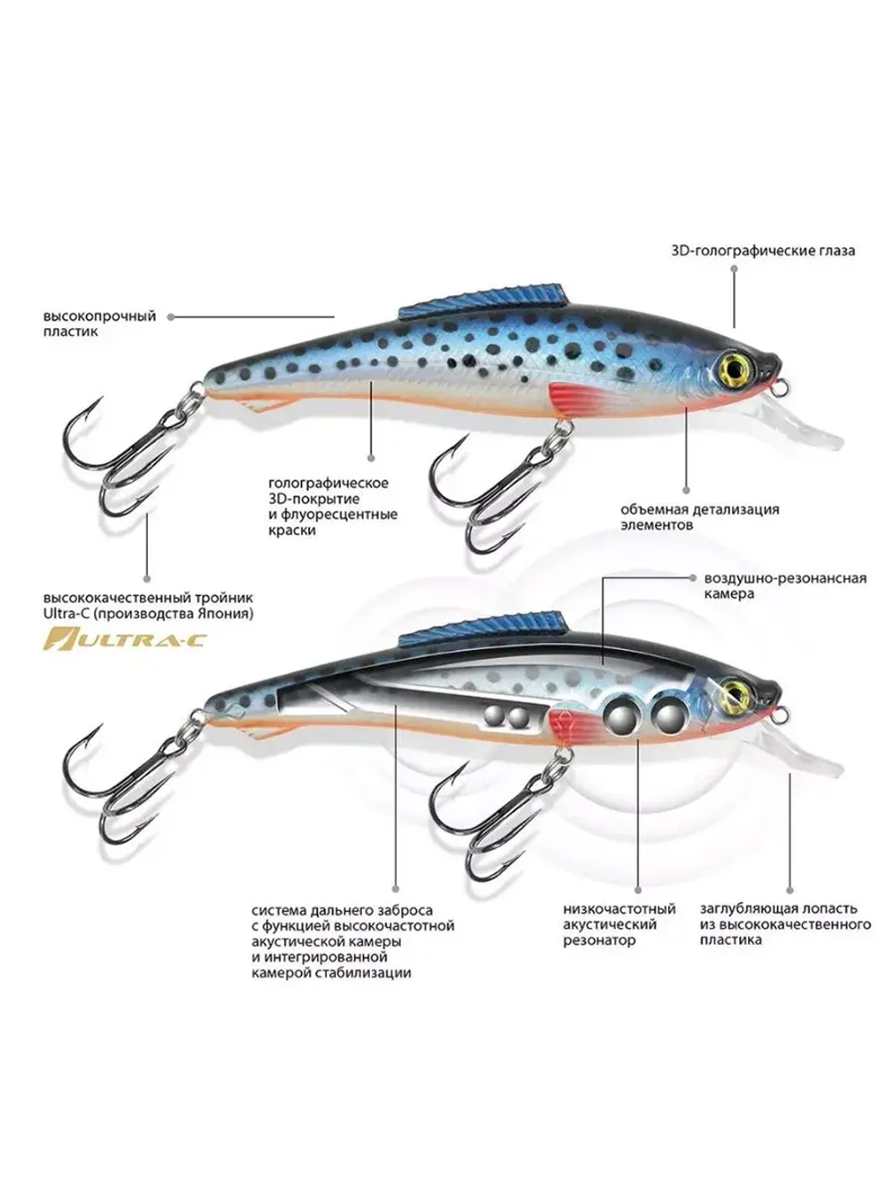Воблер Минноу ЛЕШИЙ 110mm, цвет 048 (окунь), 1 штука