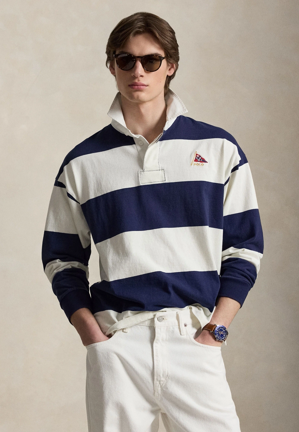 РУБАШКА ПОЛО POLO RALPH LAUREN - newport navy/deckwash white