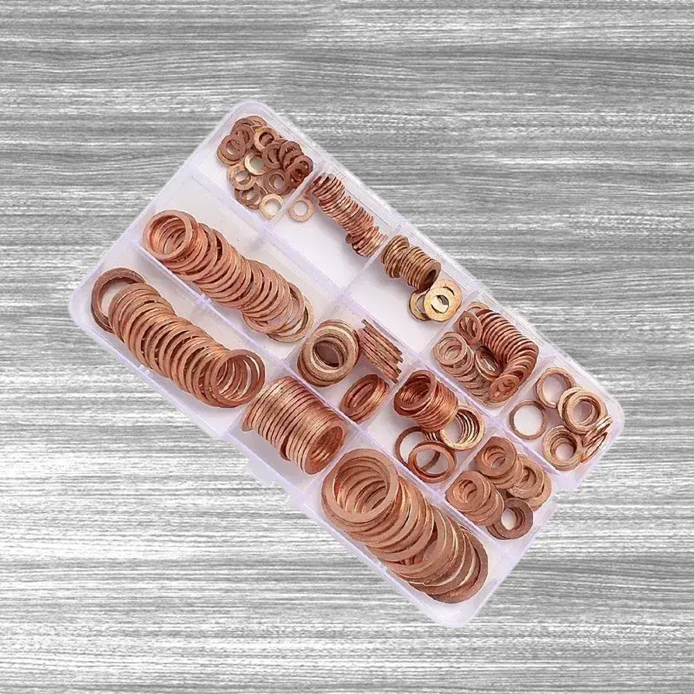 Шайбы уплотнительные медные в наборе 300шт