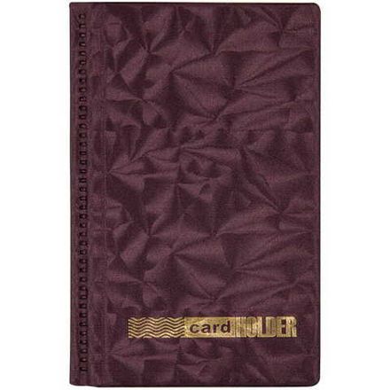 Визитница на 96 визиток Спейс, ПВХ, 3 ряда, бордо