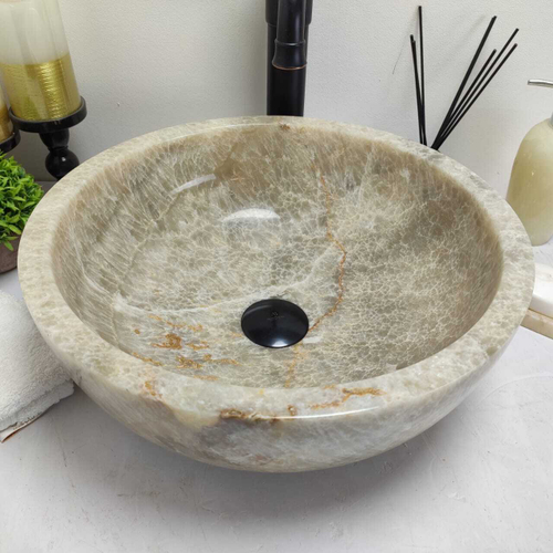 Раковина из оникса Bowl Grey TinLip BO-60605 1.9cm 40*40*15