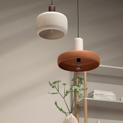 Светильник подвесной Juko, Ø42х31 см, бежевый/коричневый