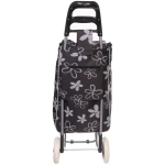 Тележка хозяйственная с сумкой (93*30*34см, колеса 16см,грузоподъемность до 30 кг) Черная