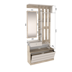 Центральная секция Ямайка ЯПЦС-1, Дуб крафт серый, Кашемир