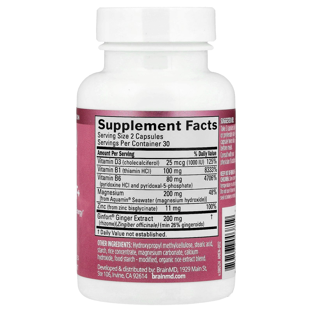 BrainMD, PMS Relief +, 60 вегетарианских капсул