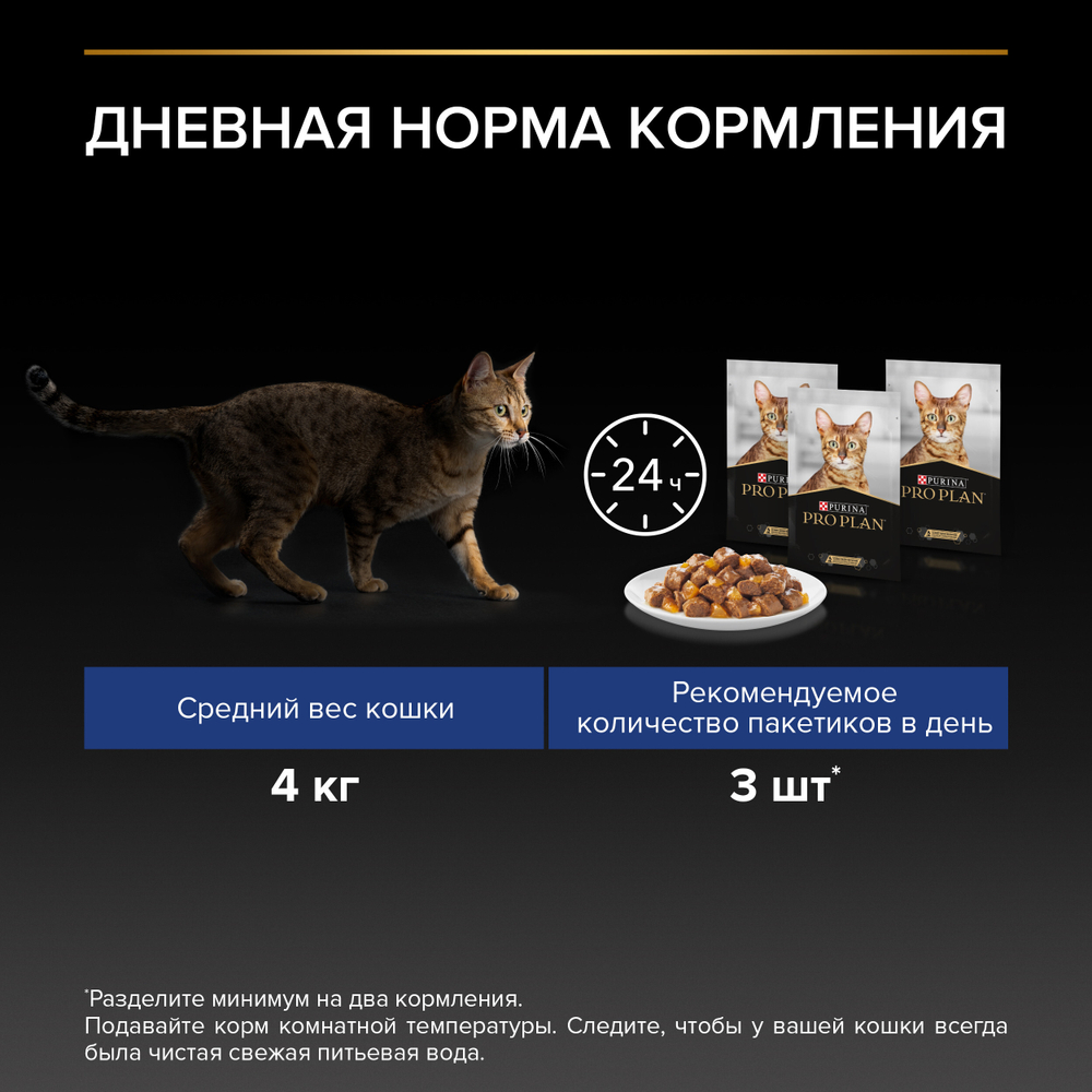 Влажный корм PRO PLAN INDOOR для взрослых кошек живущих дома индейка в желе 85г x 26 шт