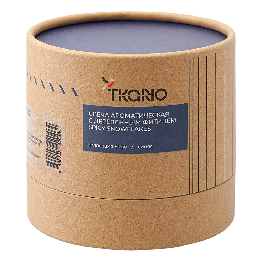Свеча ароматическая с деревянным фитилём spicy snowflakes из коллекции edge, синий, 60 ч