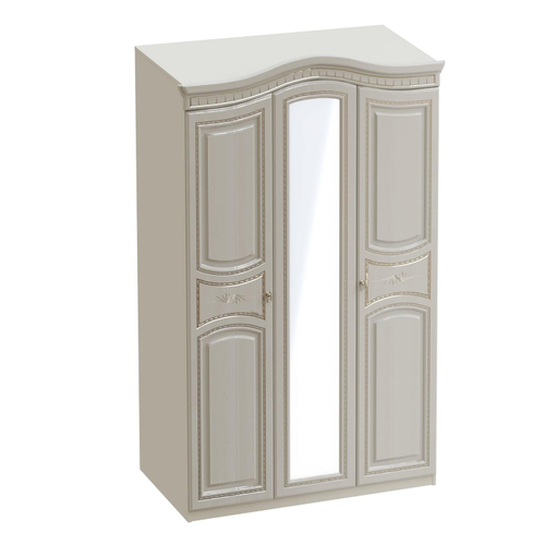 Шкаф 3х дверный Николь Ясень жемчужный / Ваниль