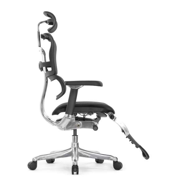 Кресло FALTO Ergohuman Luxury 2 с подножкой ( чёрный каркас /сетка чёрный T-168-B1 Black )