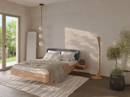 Кровать Lugos'Art ButterFly с тумбами из массива, с подсветкой