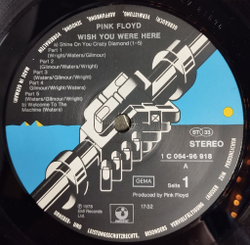Винтажная виниловая пластинка LP Pink Floyd Wish You Were Here (Germany 1977) A2 B2