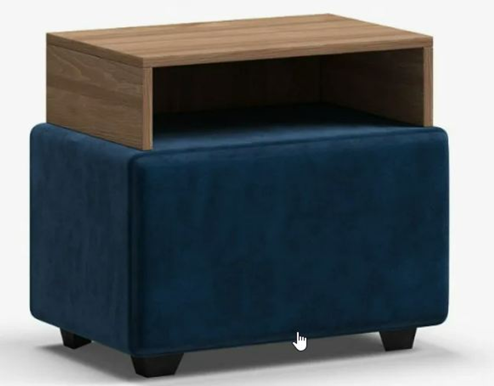 Тумба Босс Велюр Монолит синий, Дуб Денвер Трюфель (последний экземпляр)