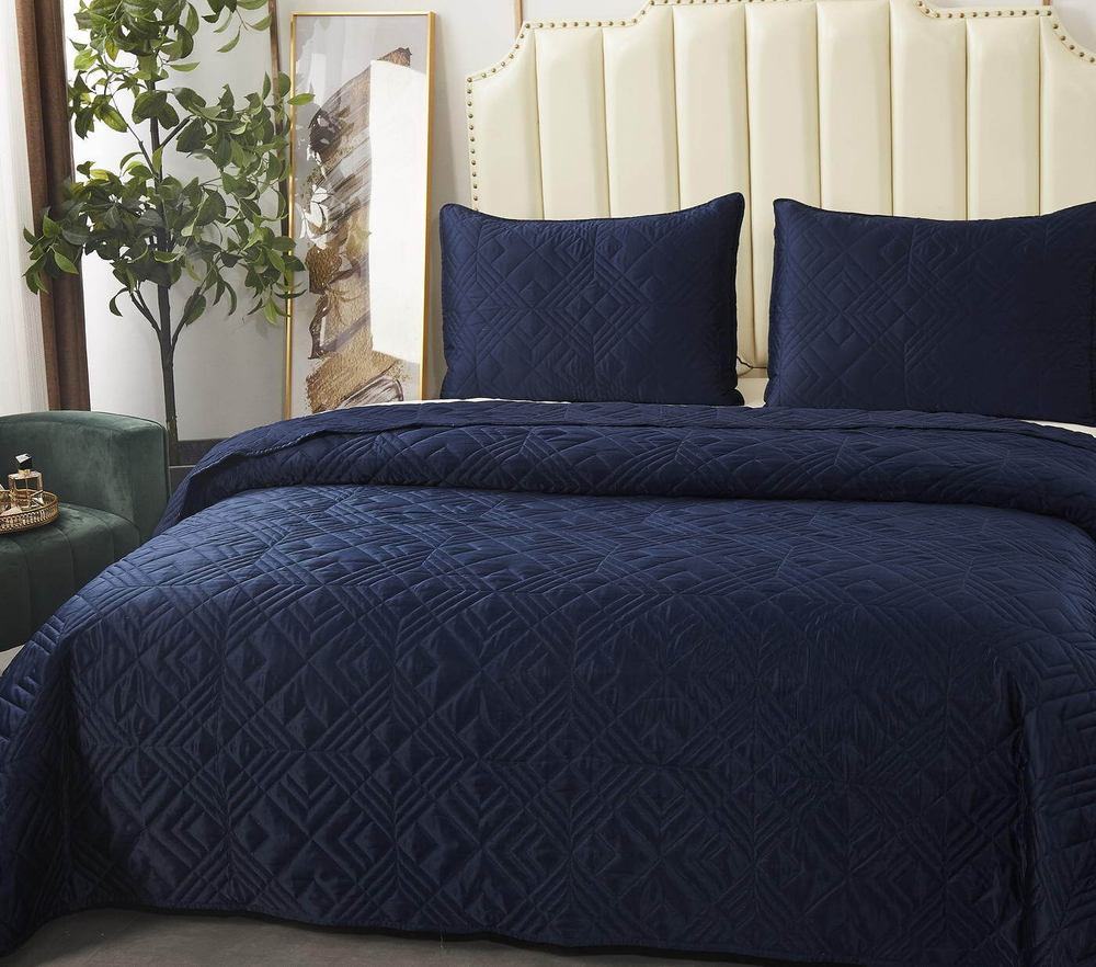 Покрывало 230х250 и 2 наволочки 50х70 Sofi De MarkO Себастьян Синий