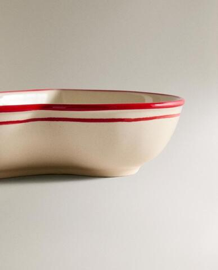 ZARA HOME НОВОГОДНЯЯ КЕРАМИЧЕСКАЯ МИСКА «СЕРДЕЧКО», БЕЛЫЙ/КРАСНЫЙ