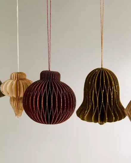 ZARA HOME НАБОР БУМАЖНЫХ ЕЛОЧНЫХ УКРАШЕНИЙ (НАБОР ИЗ 12 ШТ.)