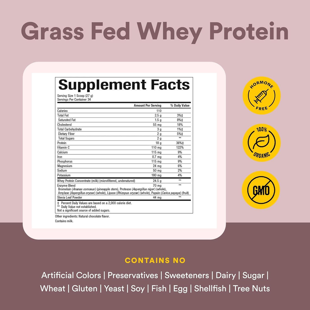 Natural Factors, Whey Factors®, сывороточный протеин травяного откорма, натуральный двойной шоколад, 340 г (12 унций)