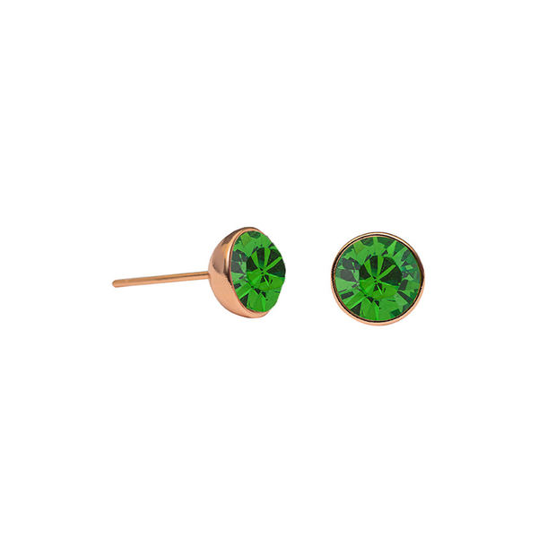 Серьги пусеты Fiore Luna Fern Green SWE298 FG RG