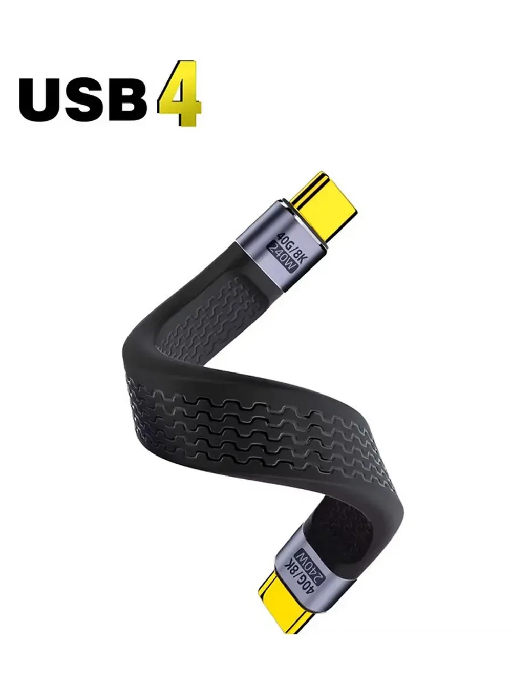 Короткий кабель Thunderbolt Type-C 13 см 5А 240w