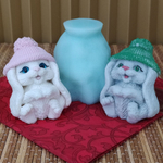 Молд силиконовый 3D "Милый зайка в шапочке" №1716