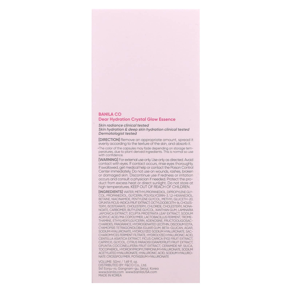 Banila Co, Dear Hydration Essence, кристально-сияющая эссенция, 50 мл (1,69 жидк. унц.)