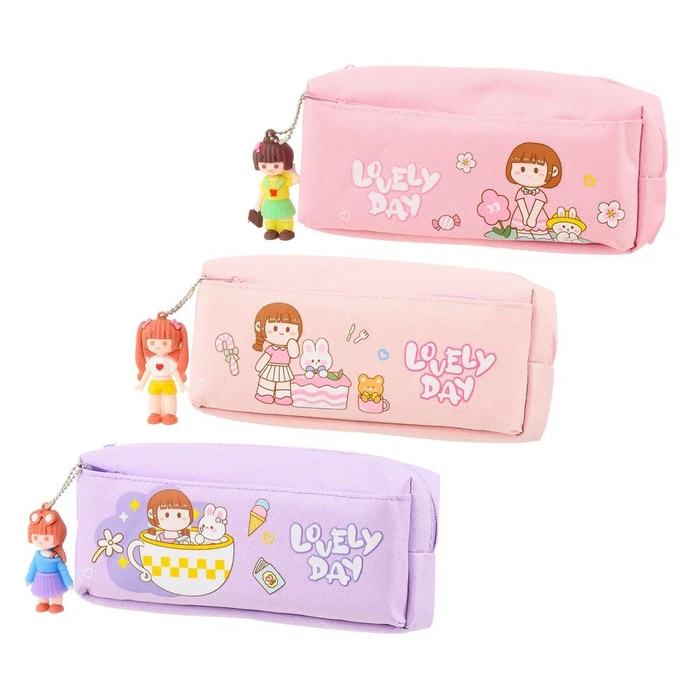 Пенал-косметичка Basir без наполнения, 20,5*8,5*6 см, серия "Кукла", ассорти