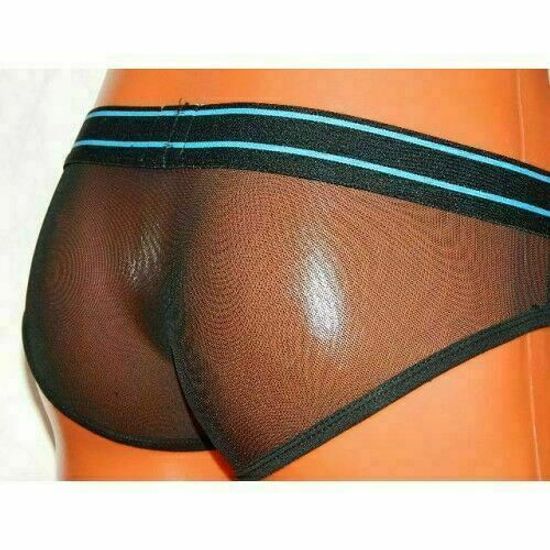 Мужские трусы брифы черные в сетку Superbody Black Transparent