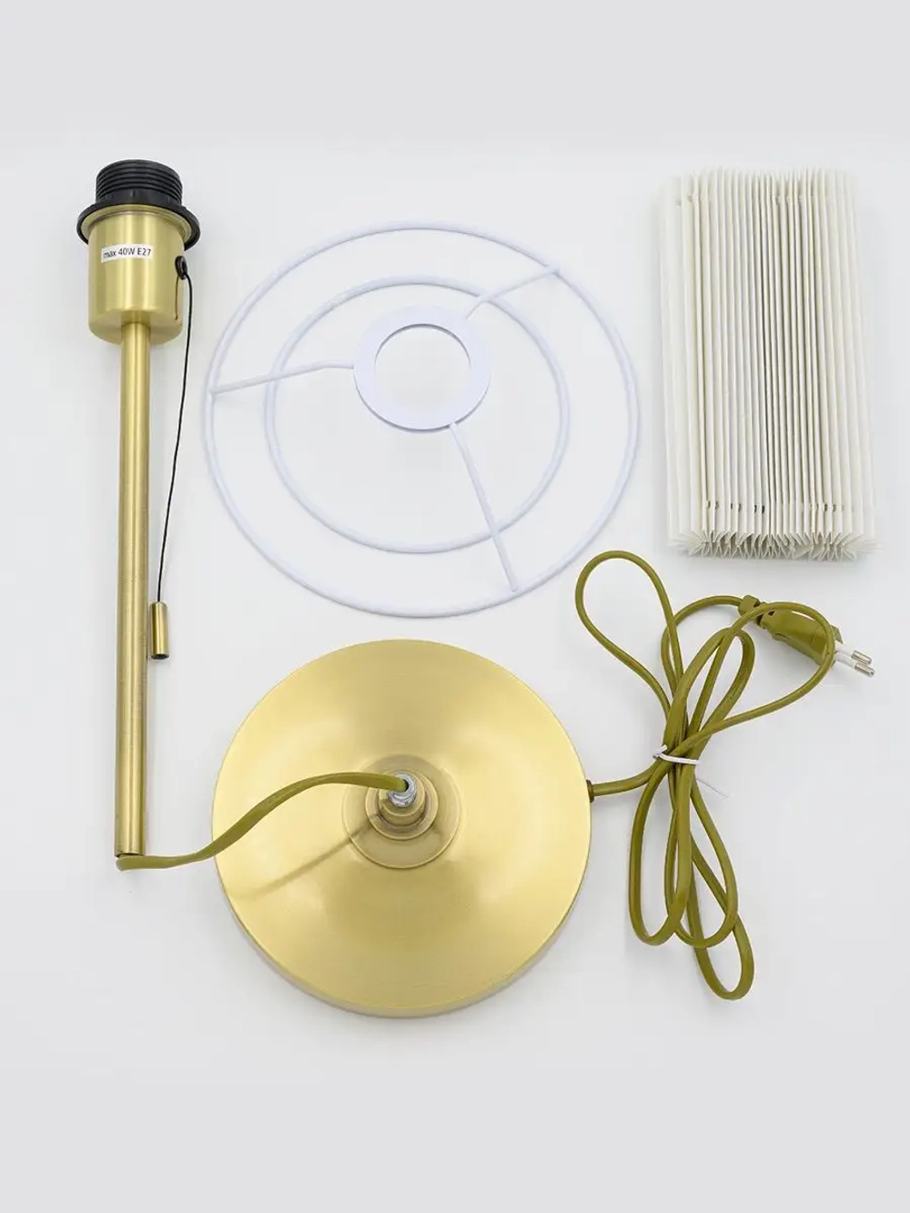 Торшер настольный с абажуром из ткани