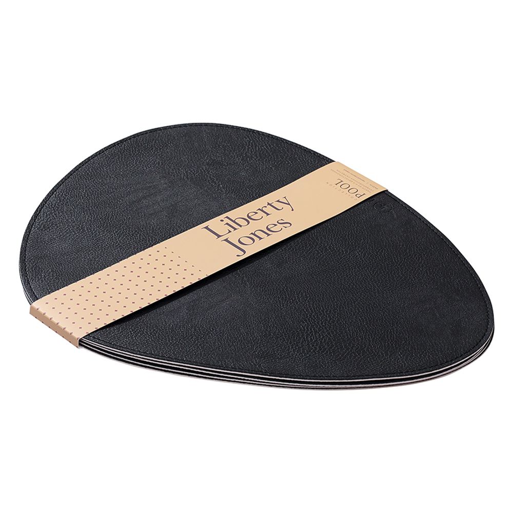 Набор из 4-х двухсторонних сервировочных салфеток Drop, 33х41 см, черный/светло-серый