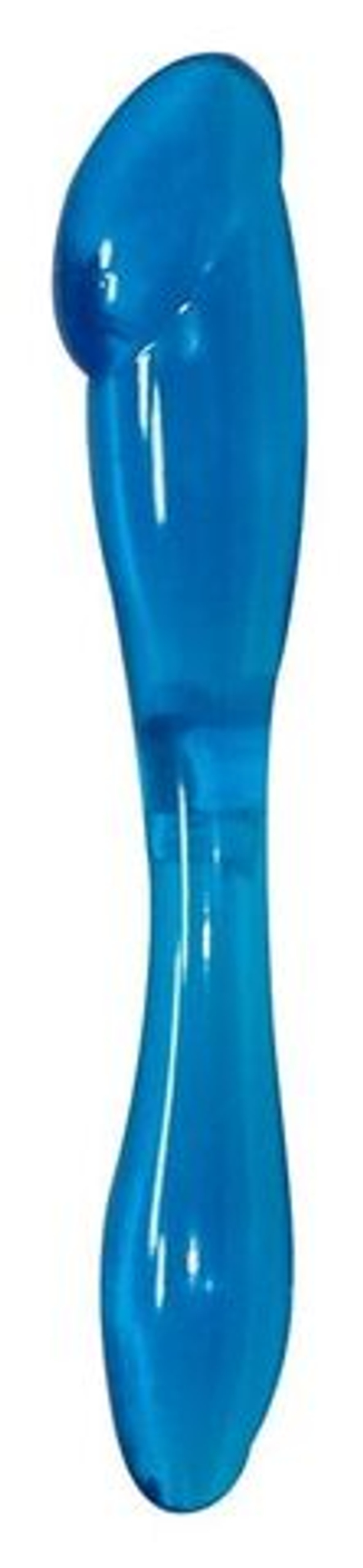 Синий двусторонний фаллоиммитатор Galaxia - 18 см. (Цвет: синий)
