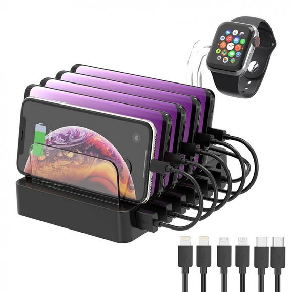 Зарядная станция 6-Port USB Desktop Charger Station (Q3008) Black