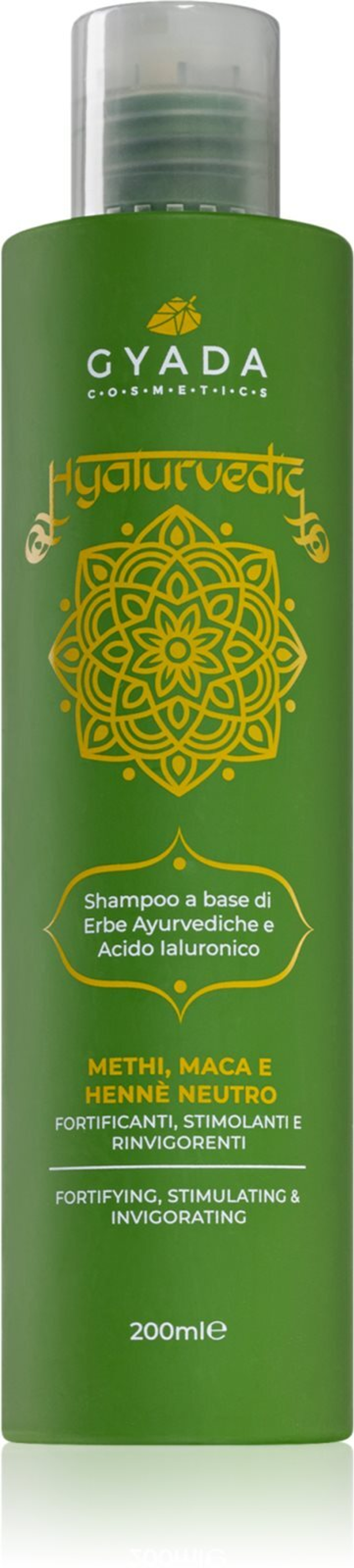 Gyada Cosmetics Hyalurvedic - стимулирующий и освежающий шампунь с гиалуроновой кислотой /   200  ml  / GTIN 8054609980777