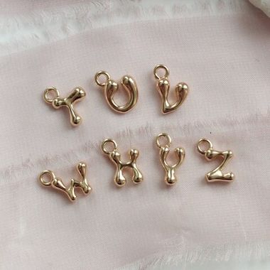 Подвески буквы T, U, V, W, X, Y, Z позолота, 13 мм, 1 шт, П694, П695, П696, П697, П698, П699, П700