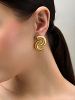 Серьги "Half ribbing" Gold