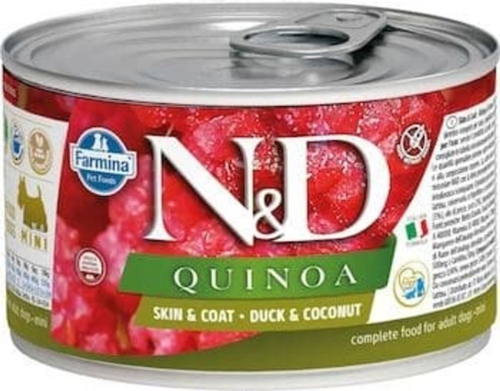 ND Dog QUINOA Duck &amp; Coconut MINI /  Утка с кокосом для собак мелких пород ж/б 140г