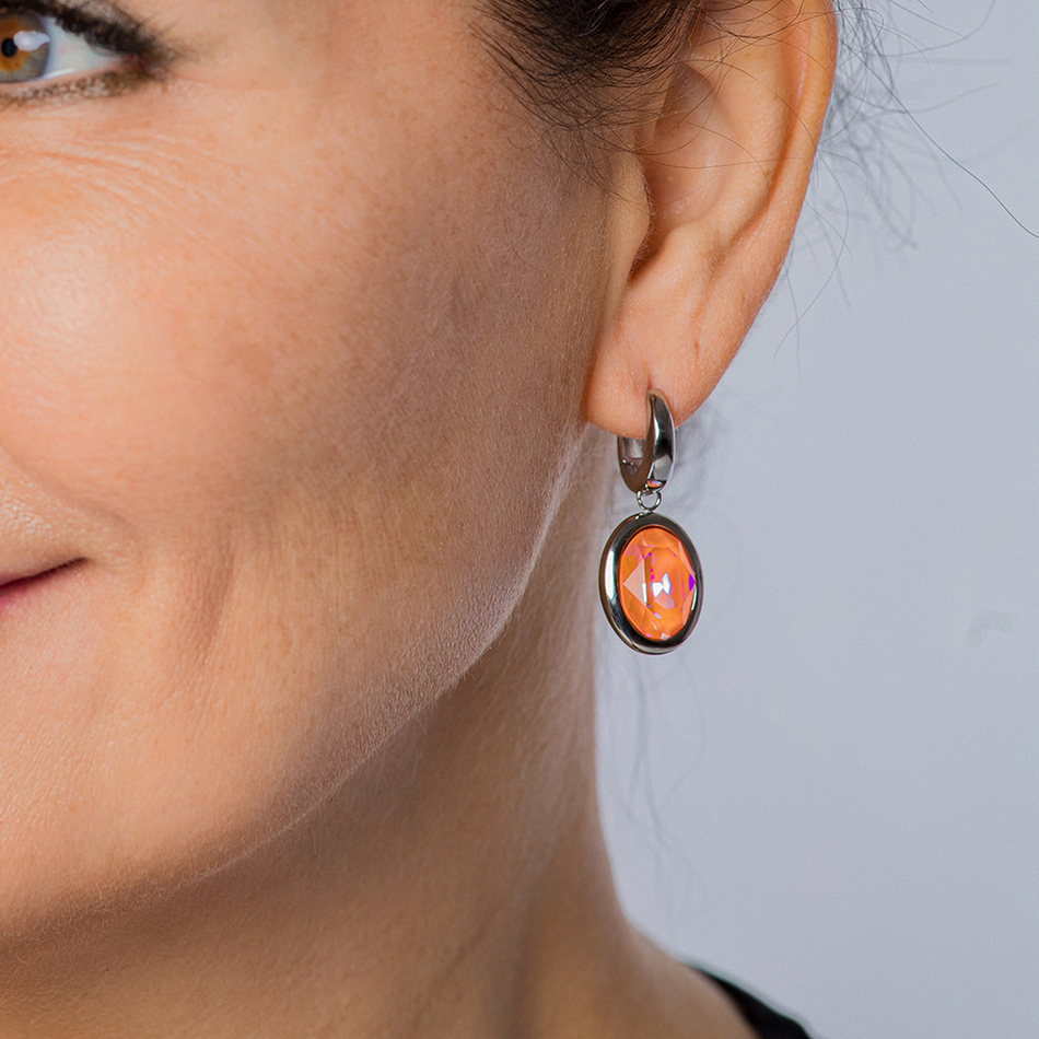 Серьги Qudo Creole TIVOLA small (S/P) Orange glow delite 310683