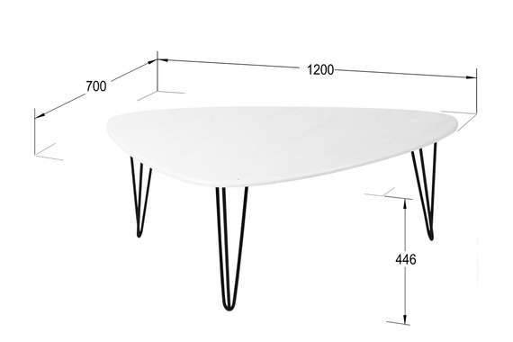 Стол журнальный Престон белый бетон/черный