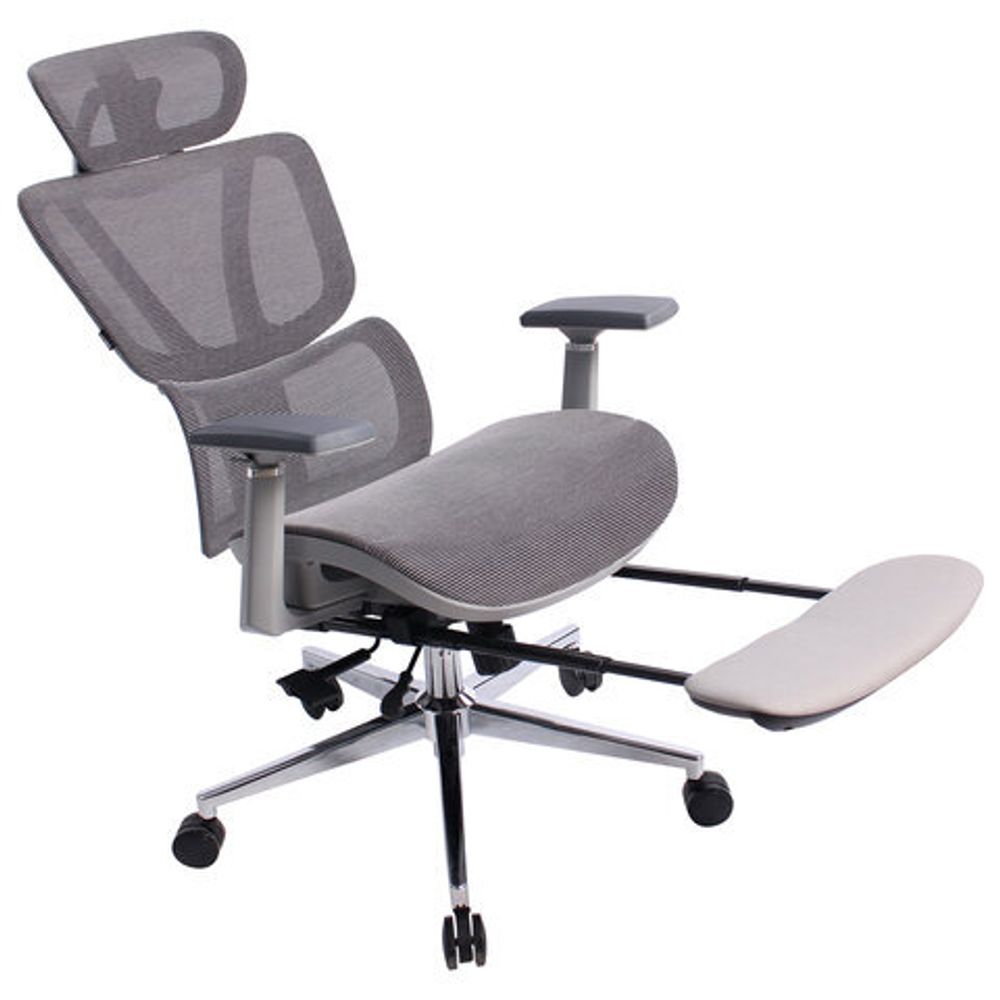 Кресло BRABIX PREMIUM "Evolution ER-700", подножка, слайдер, синхромеханизм, сетка, серое, 532948