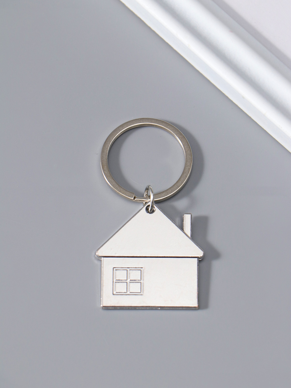 Брелок для ключей на кольце «Домик с окошком», металл. 3.5×3.5 см