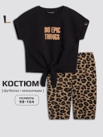 Леопардовый костюм для девочки на лето