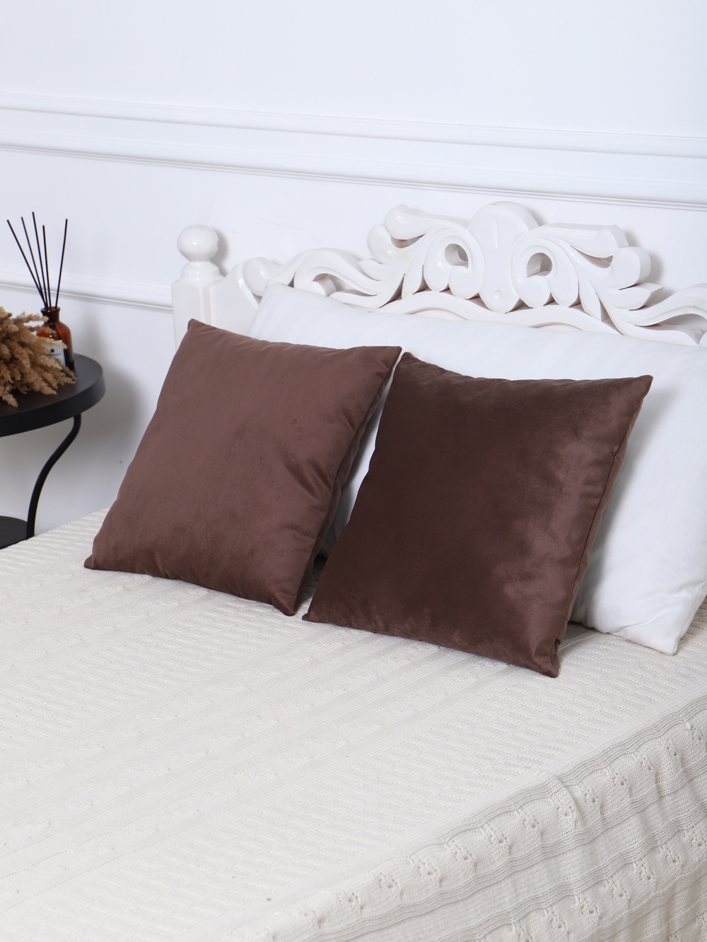 Подушки декоративные 40х40 со съемным чехлом 2шт коричневые
