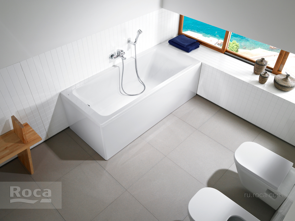Акриловая ванна Roca Easy 170x70 прямоугольная белая ZRU9302905