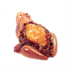 Лягушка керамика, янтарь асс.
