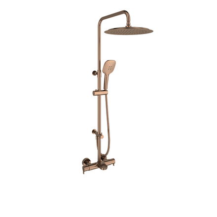 Душевая термостатическая система с изливом и с регулировкой высоты BLAUTHERM 945613RM300CUC медь