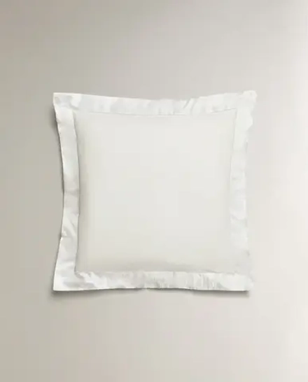 ZARA HOME НАВОЛОЧКА С ШЕЛКОВОЙ КАЙМОЙ, СЕРЫЙ