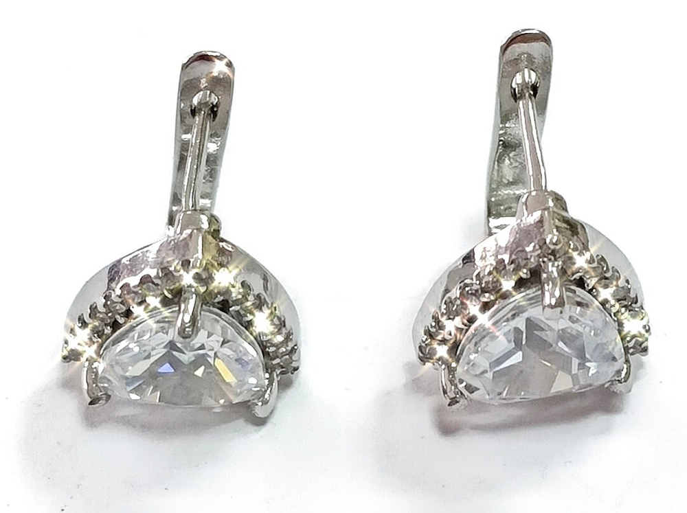 Ювелирные серьги из серебра 925 пробы с фианитами