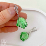 LEFIREL' Серьги серебряные женские "Тирия" с цветами из муранского стекла / ювелирные украшения из родированного серебра 925