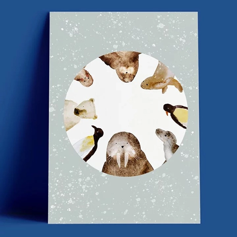 Открытка – Жители Антарктиды