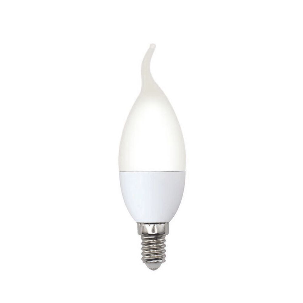 LED-CW37-6W/4000K/E14/FR/DIM/SLS Лампа светодиодная, диммируемая. Форма «свеча на ветру», матовая. Белый свет (4000K). ТМ Volpe