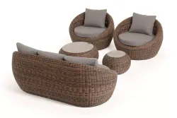 "Барселона" лаунж-зона из искусственного ротанга, цвет коричневый
