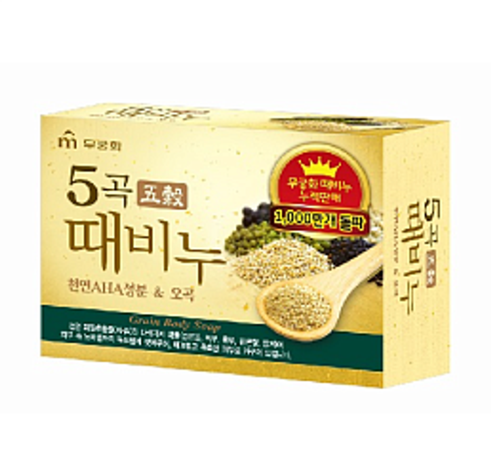 [MUKUNGHWA] Мыло для тела отшелушивающее и питающее 5 ЗЛАКОВ Grain Body Soap, 100гр